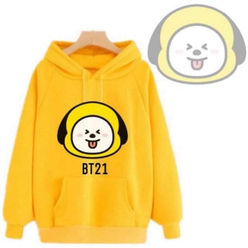 Kpop BTS BT21 Hoodie Jacket with Hood Chimmy Yellow