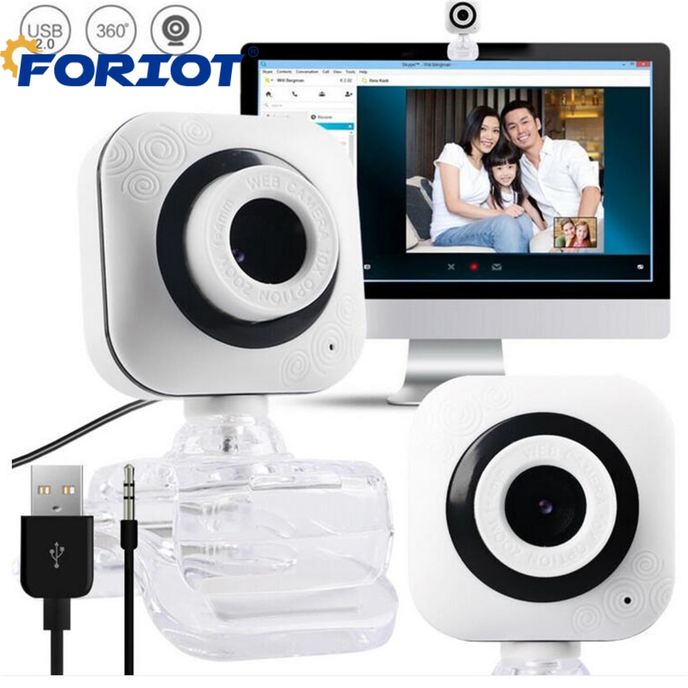 FORIOT 480P Computer Camera Webcam with Microphone Transparent Clip Web ...