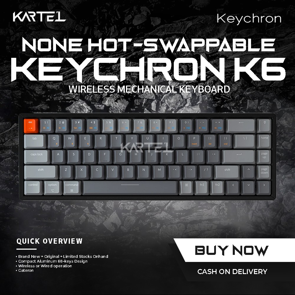 Keychron K6 Wireless Mechanical Keyboard (65% Layout, Wired/Bluetooth ...