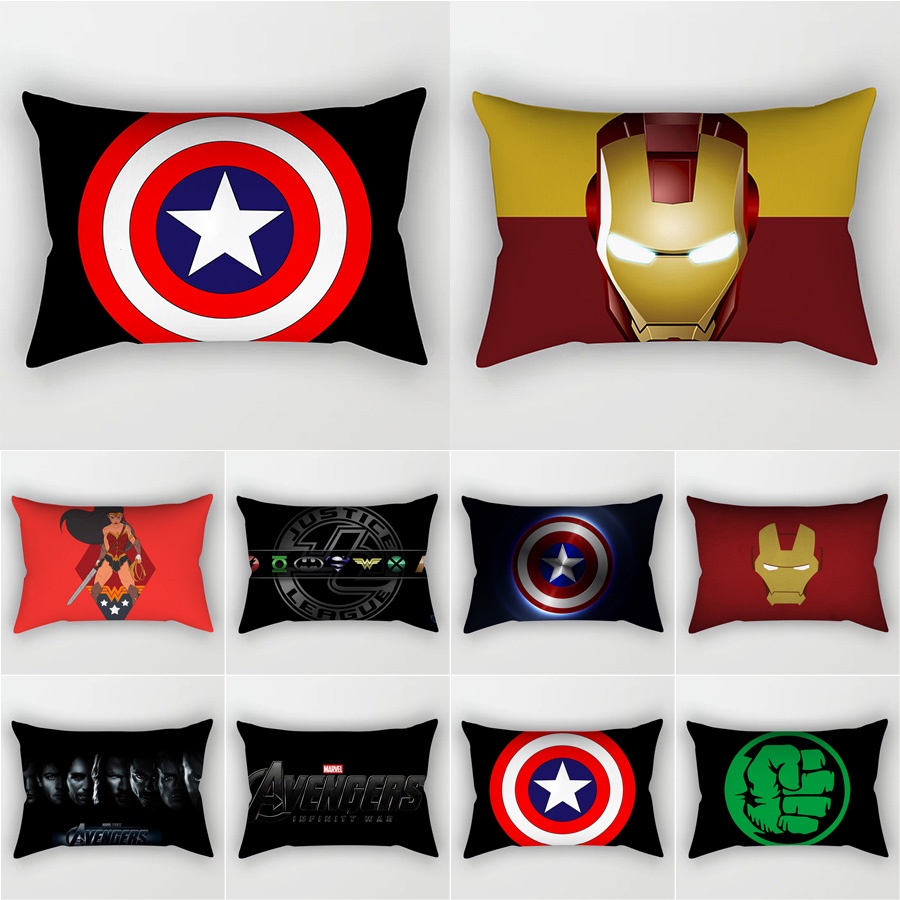 Marvel s The Avengers Printed Cushion Cover Short Plush Throw Pillows Case Car Sofa Cover Rectangle Pillowcase Cushion case 30x50cm 50x75cm Shopee Philippines