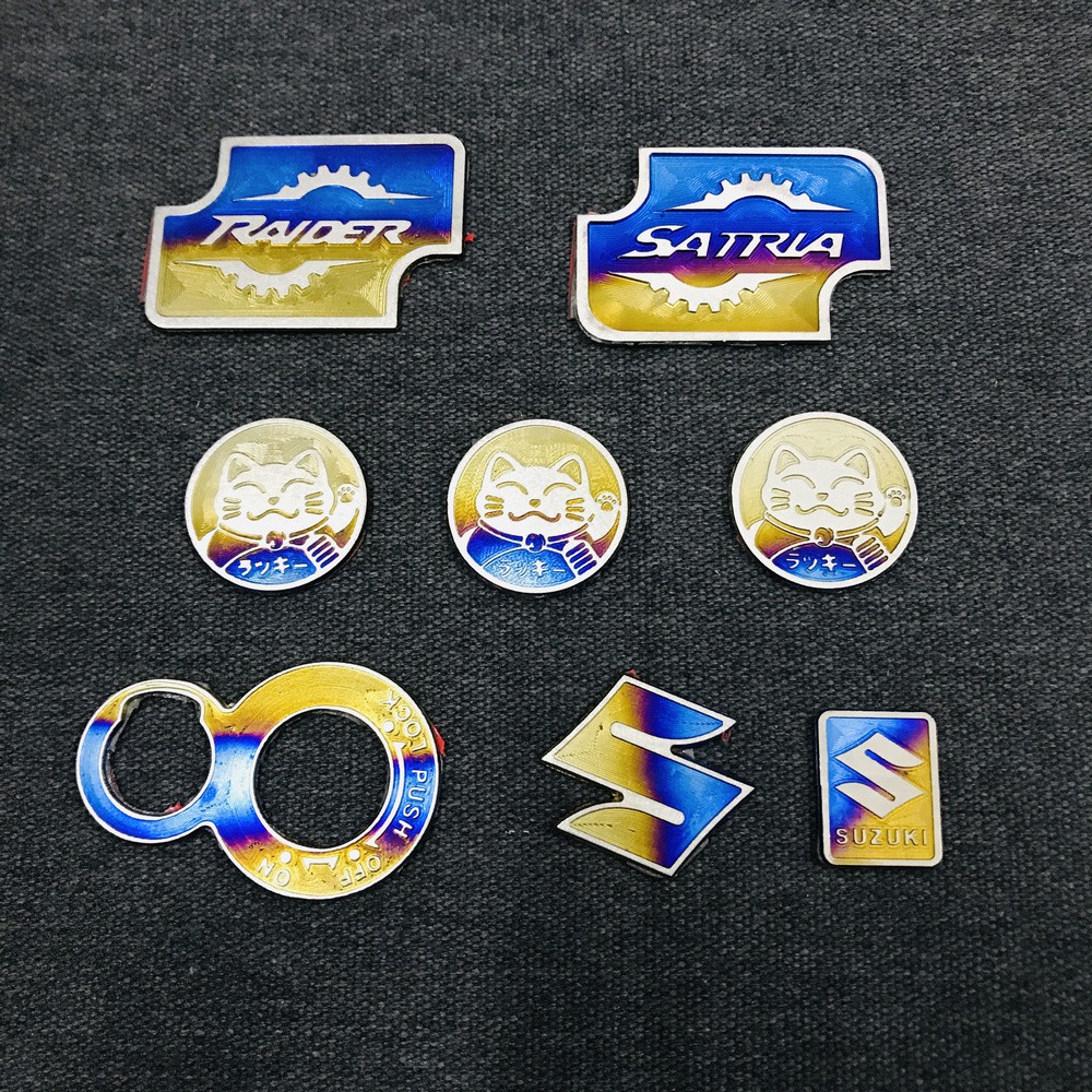 COMBO of 7 TITAN STICKERS FOR SATRIA, RADIER CARS (100% REAL TITTANIUM ...
