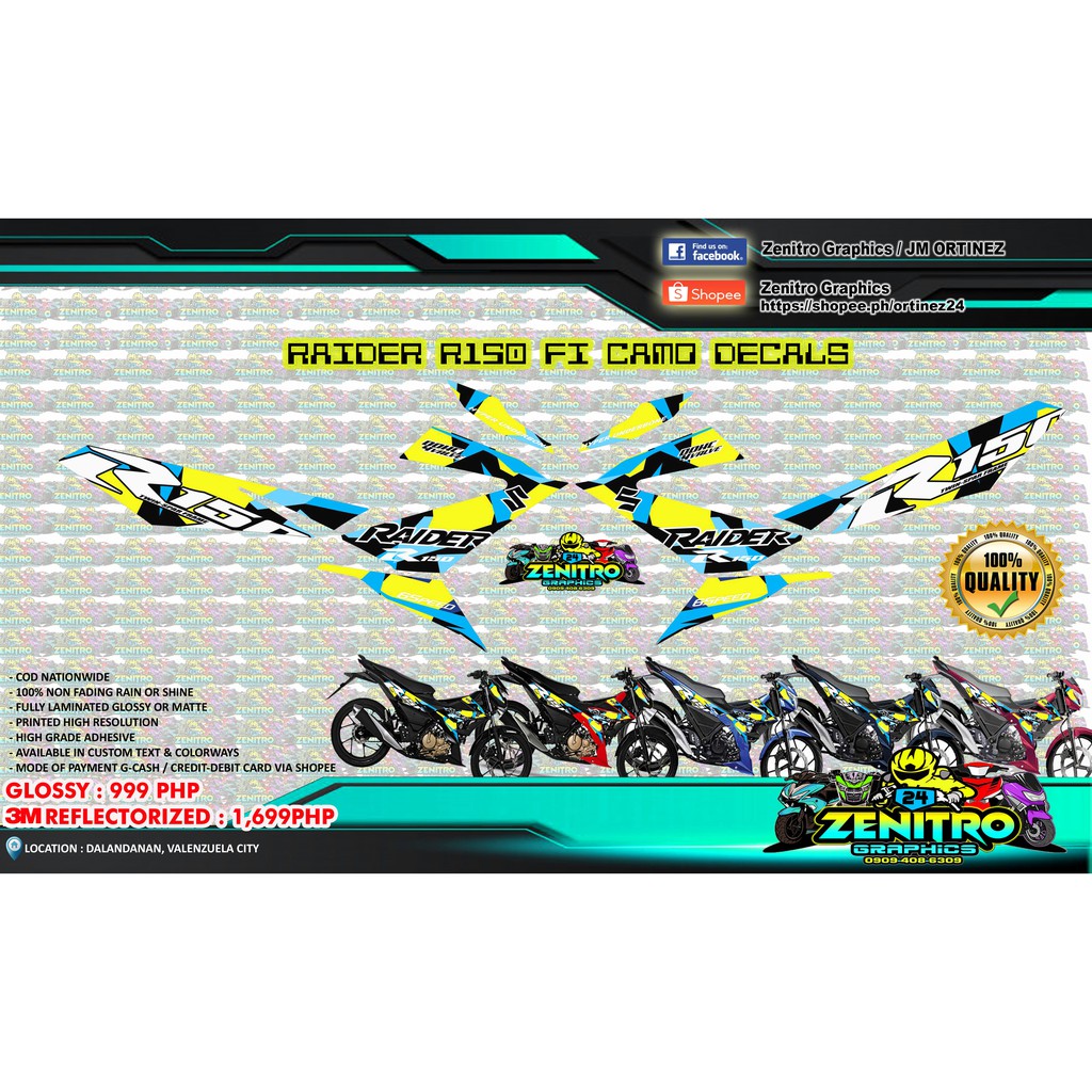 RAIDER R150 FI CAMO DECALS DUAL COLOR | Shopee Philippines