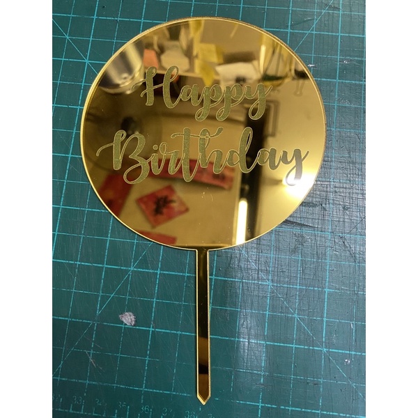 Acrylic Cake Topper Mirror Gold | Shopee Philippines