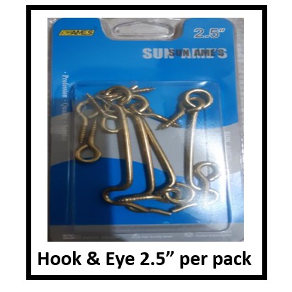 Hook and Eye / Hook & Eye / Screw Type Hook Fastener (per pack)