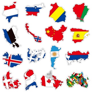 50pcs World Country Flag Stickers National Flag Stickers Learn World ...