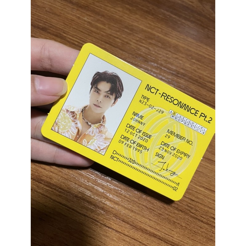 Johnny Id Card Nct Resonance Pt.2 