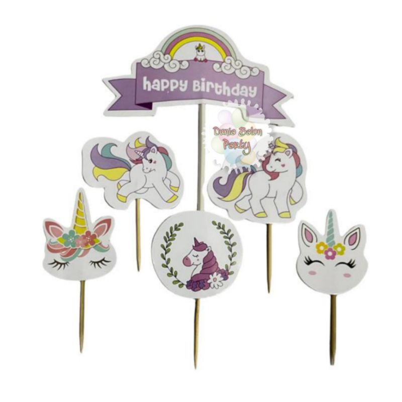 Happy Birthday Cake Topper/Unicorn Cake Topper/Unicorn Cake Decoration Shopee Philippines
