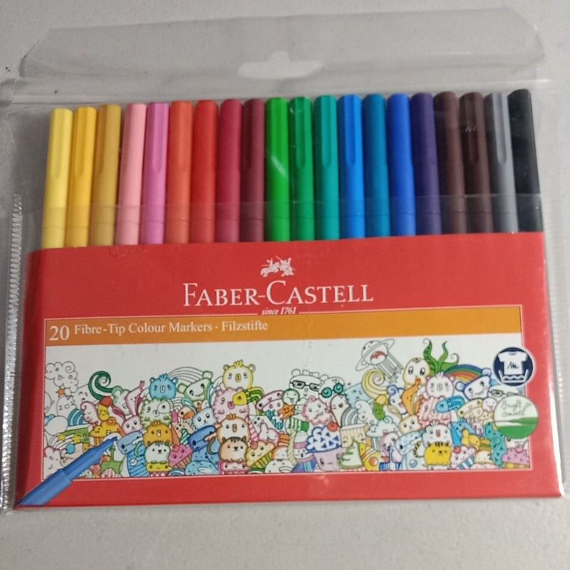 Faber Castell Fibre Tip Colour Pens Pack of 12 / 20 Colours Markers 