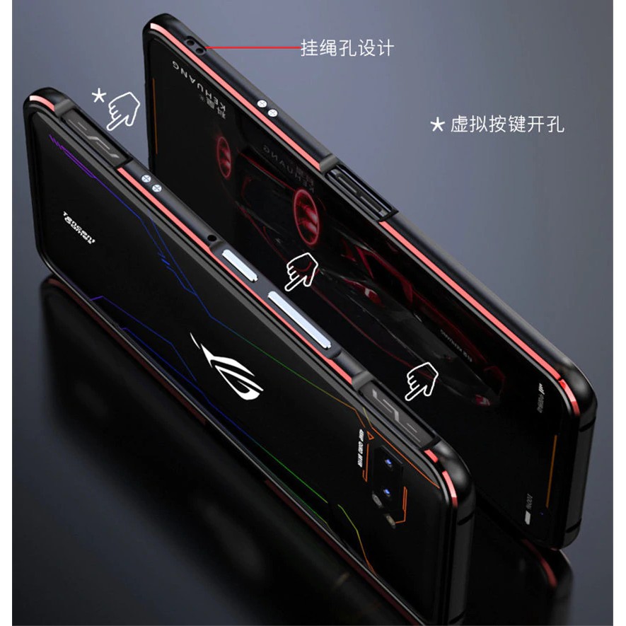 Case Rog Phone 2 Metal Frame Aluminum Bumper Double Color Case Asus Rog ...