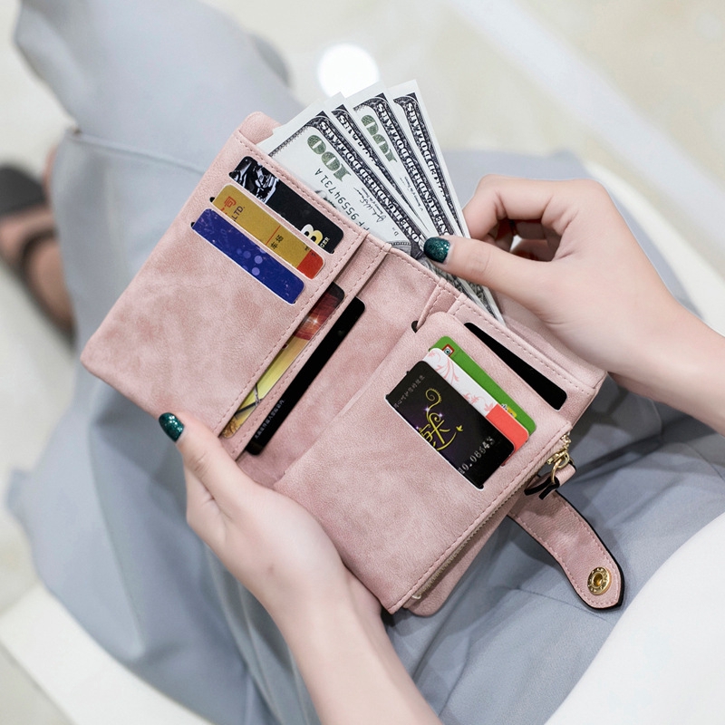 Frosted Wallet Women s Short Multi fold Card Holder Women s Wallet Coin Purse Wallet Card Holder