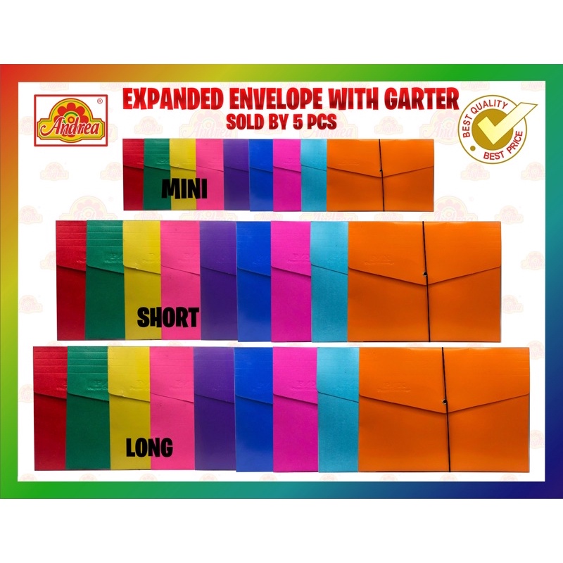 Expanded Envelope with garter Sold by 5pcs (Long,Mini,Short) | Andrea ...