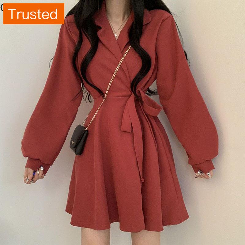 Onalippa Women Woolen Dress Early Spring Temperament Sweet Cute Suit