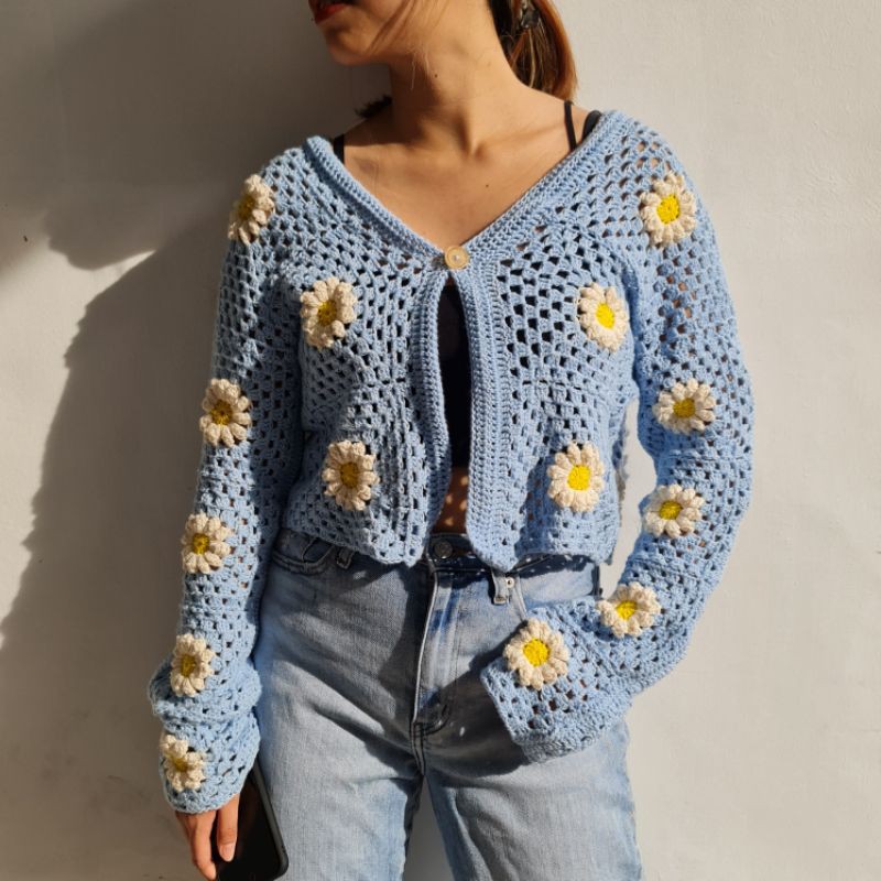 Handmade crochet shop cardigan