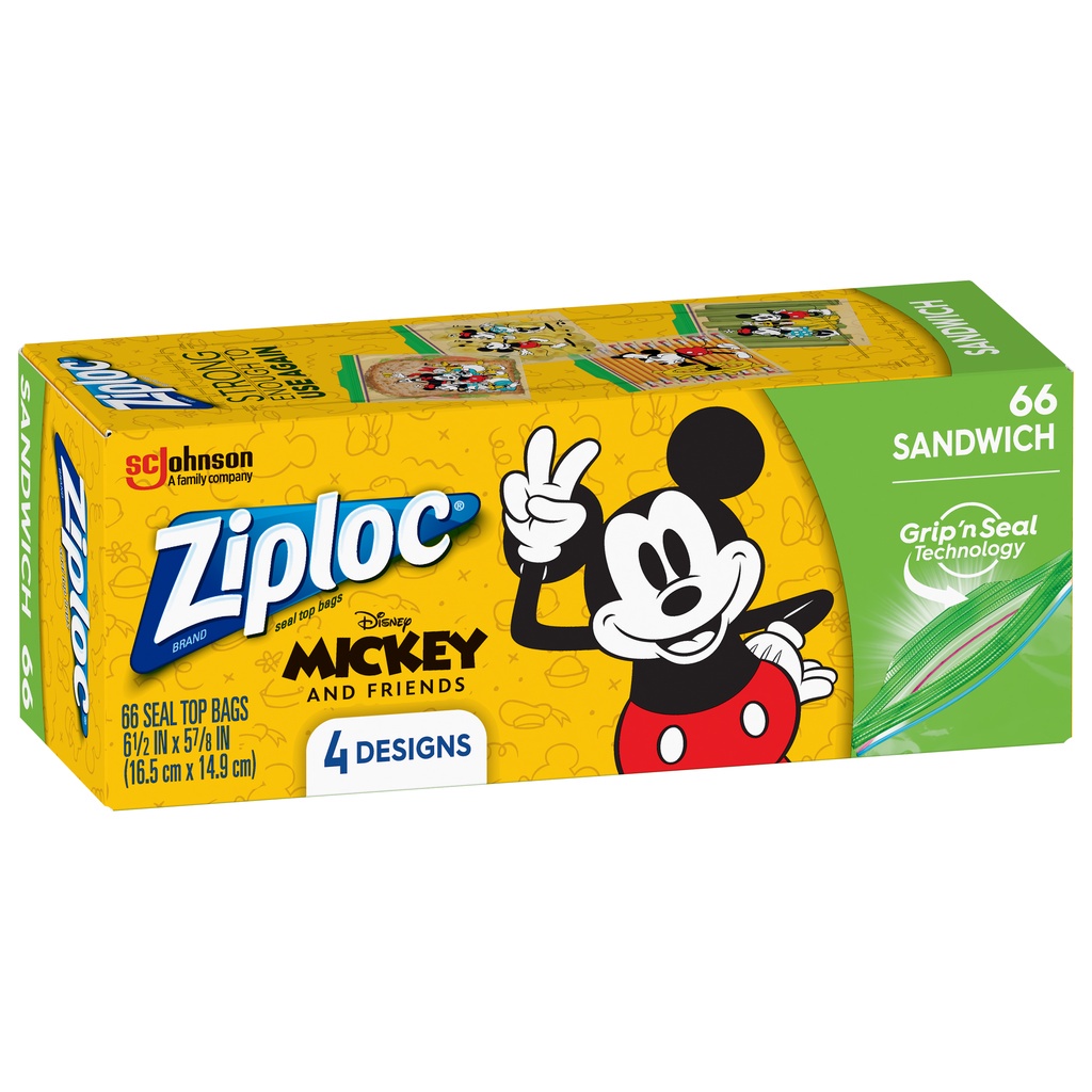 Ziploc Disney Mickey Sandwich Bags 66s Shopee Philippines