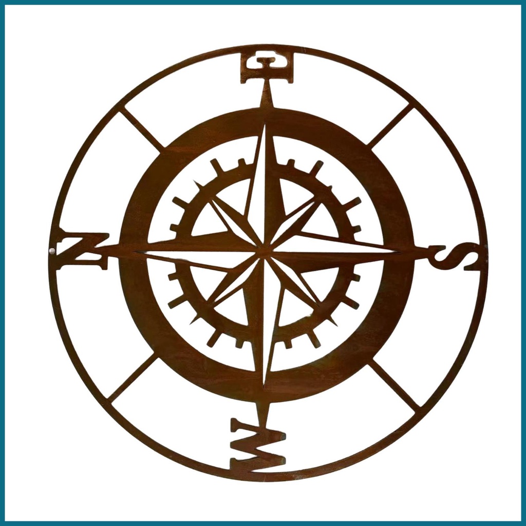 Metal Compass Wall Decorations Nautical Distressed Metal Compass