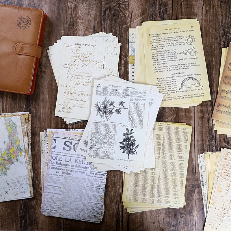 Old paper folder with classic prints used to wrap gifts, decorate, and ...