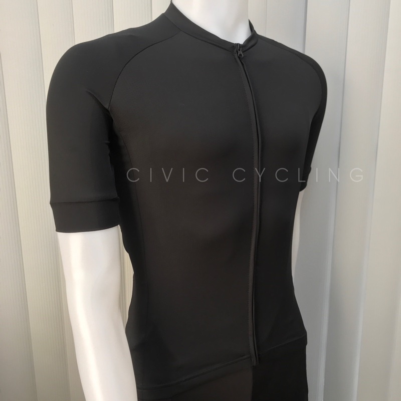 Plain black cycling store jersey