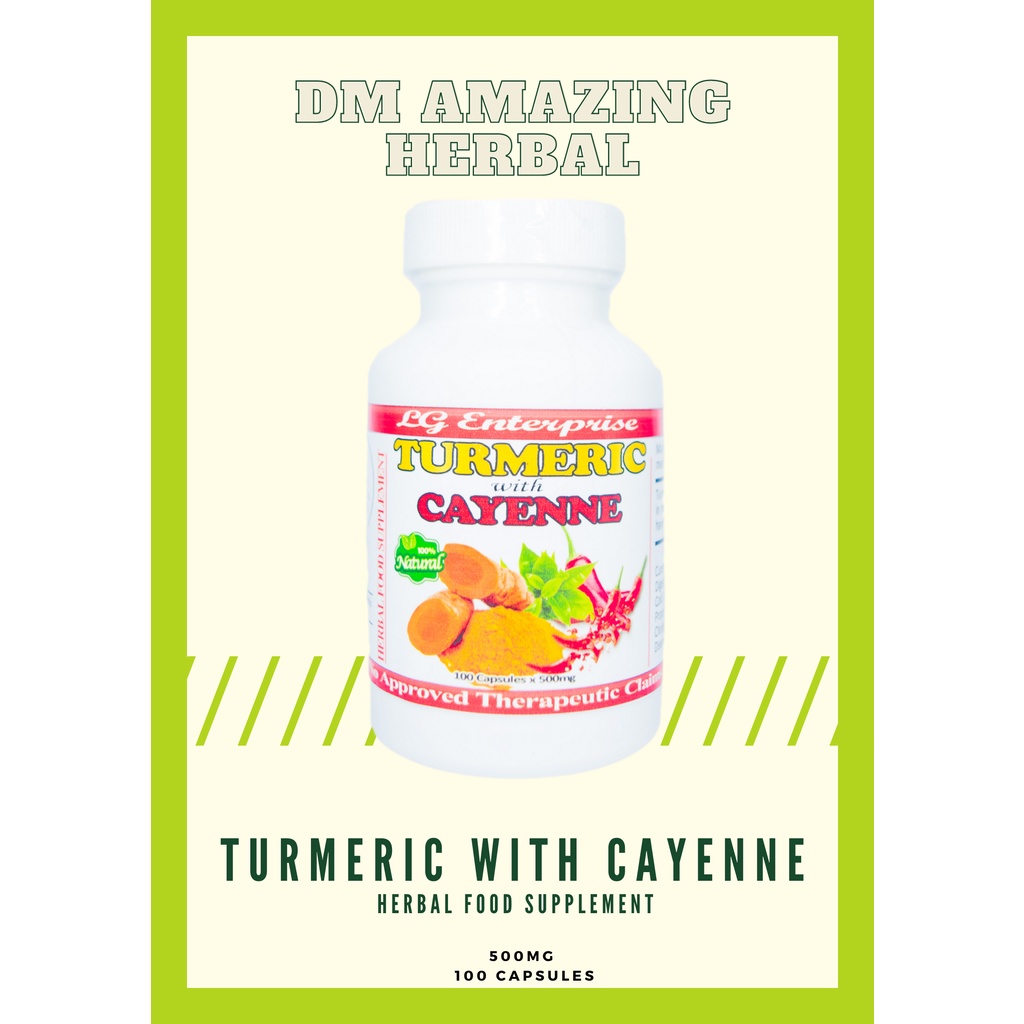 Turmeric Cayenne Enhances and Reliefs Digestion Improves Skin Natural Pain Reliever 100
