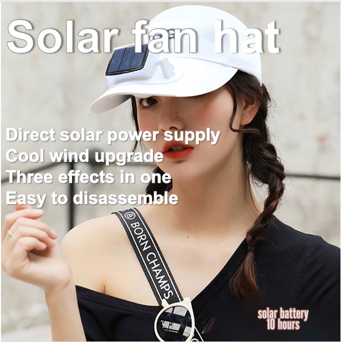 Baseball cap with solar hot sale fan