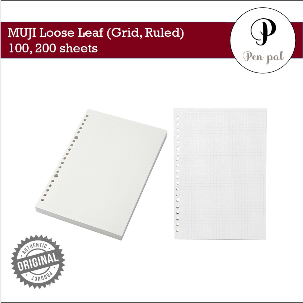 MUJI Loose Leaf (Ruled, Grid) Shopee Philippines