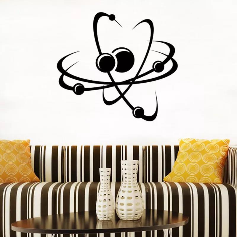 Atom Wall Decals Molecule Vinyl science Wall Stickers Chemistry school ...