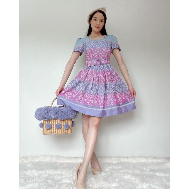 Thai Patterned Woven Dress Pleated Skirt There Is A Whole Set Of Lining ...