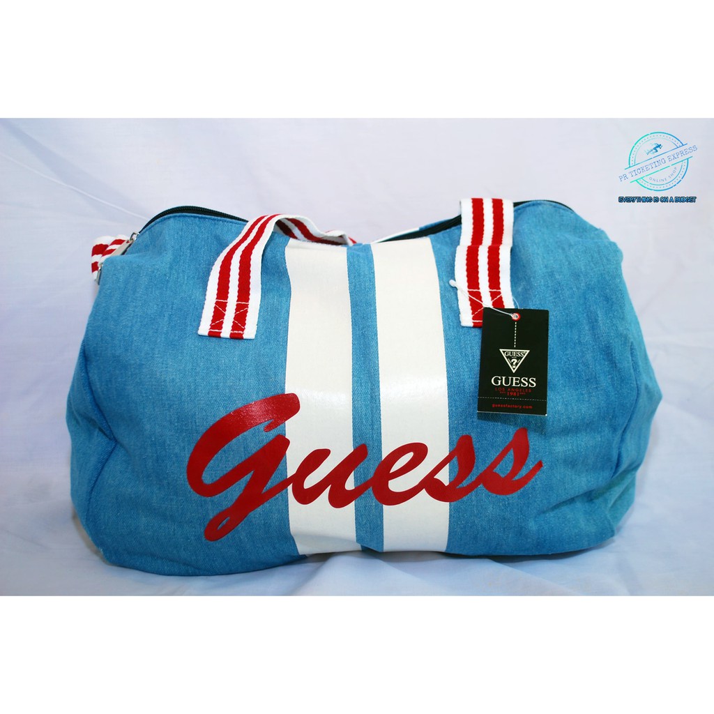 Guess denim store duffle bag