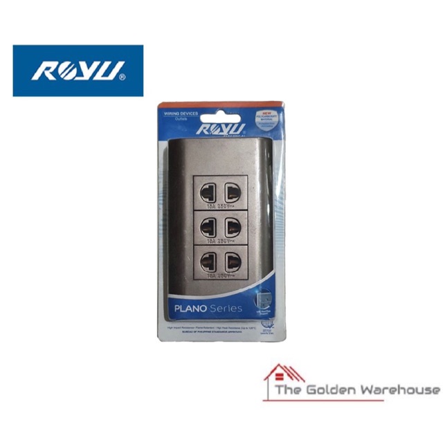 Royu 3 Gang Outlet Set Plano Series Dark Wood MDS115/DW | Shopee ...