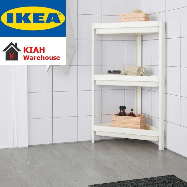 VESKEN Corner Shelf Unit 3 Tier Rack Bathroom Shelf Corner Ikea