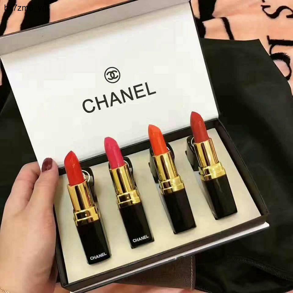 lipstickESTELLE Ins Internet celebrity recommend Chanel Glossy Lipstick 4  Pieces Set Chanel 4 in 1