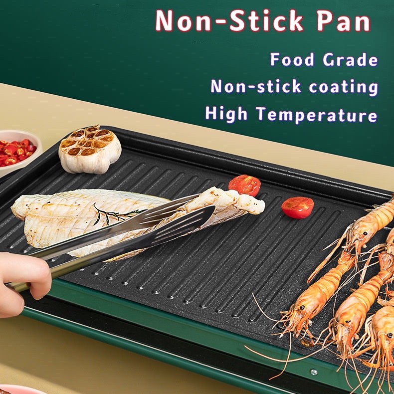 Electric Barbeque BBQ Grill Smokeless Pan Korean BBQ Detachable BBQ Pan ...