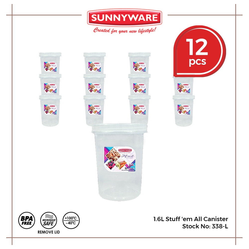 12pcs 1.6L Stuff 'em All Canister [Sunnyware 338-L] | Plasticware ...