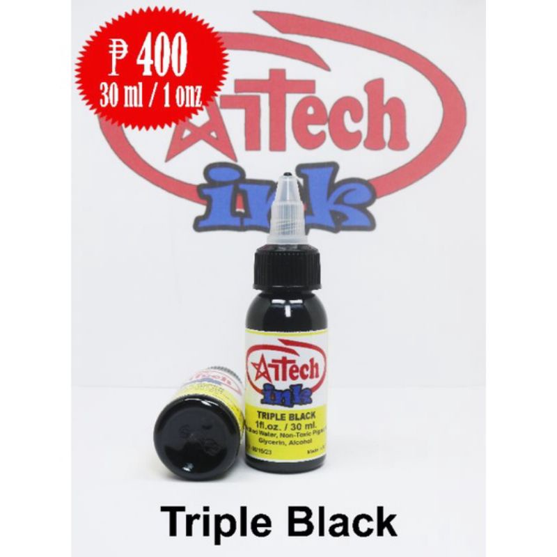 SOLID WHITE and TRIPLE BLACK ARTECK INK TATTOO INK 1 ONZ OR 30 ML ONLY ...