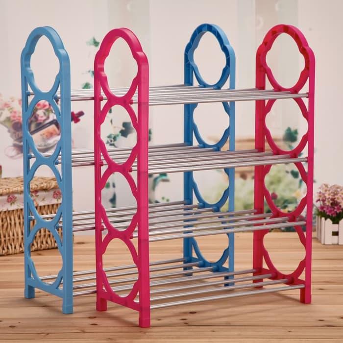 Shelf Shoes 4 Flower VAN STAR Shoe Rack 4 Stacking Tier Iron Plastic ...
