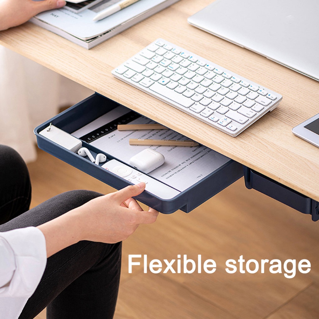 LOCAUPIN Desktop Mini Drawer Hidden Under Table Pull Out Storage Tray ...