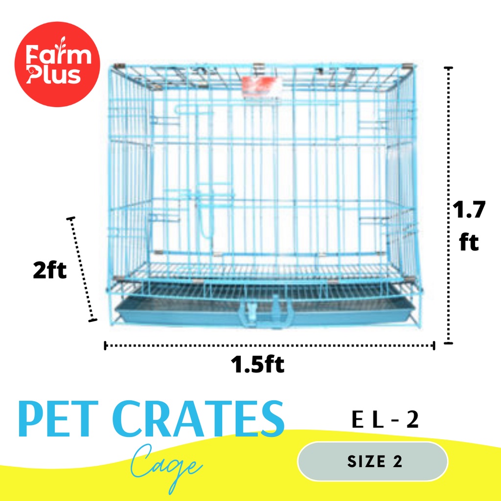 Pet Crates Fold Cage size 2 L61 x W43 x H50 CM for Cat Dogs