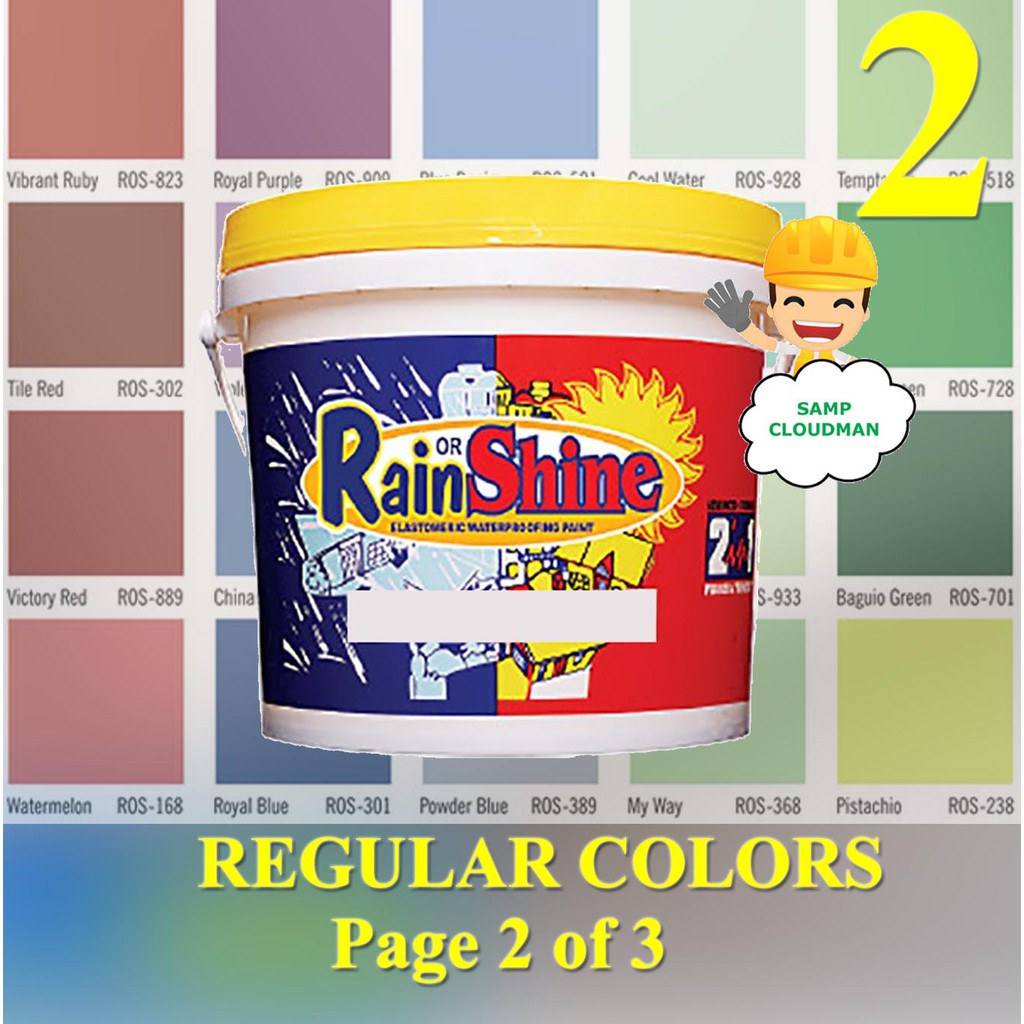 Rain or Shine Elastomeric Waterproofing Gallon 4 Liters Regular Colors ...