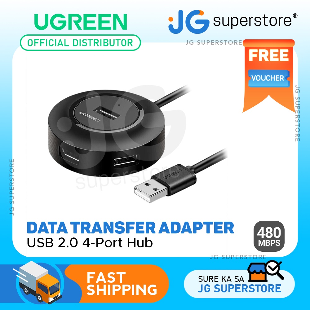 UGREEN USB 2.0 4-Port Hub 480Mbps Data Transfer Adapter for PC, Printer ...