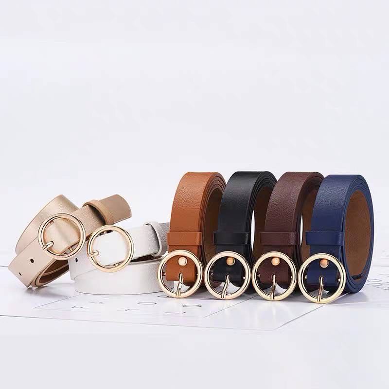 Woman leather belt fashion round individuation temperament concise ...