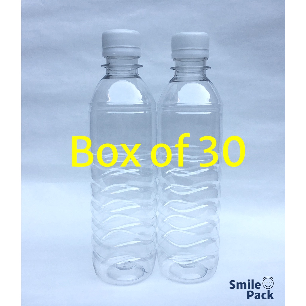 Bouteille en plastique PET de 350ml avec bouchons - boîte de 30 pièces