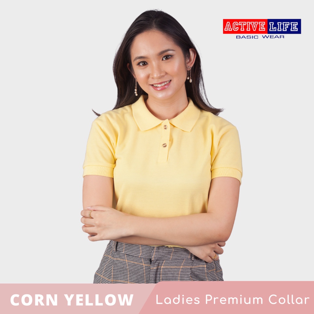 Active Life Premium Ladies Petite Polo Shirt Honeycomb Corn Yellow Shopee Philippines