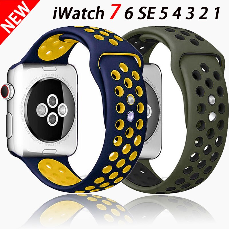 Silicone Sport Strap for Apple Watch Band Se 6 5 44mm 40mm Smart iWatch  Watchband Series 4/3/21 38mm 42mm Accessories Bracelets - China Strap and  Watch price