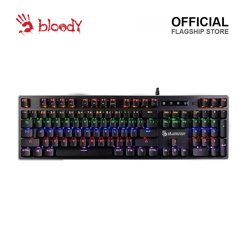 Bloody A4Tech B760 Full Light Strike ABS Keycaps Gaming Keyboard (Green ...