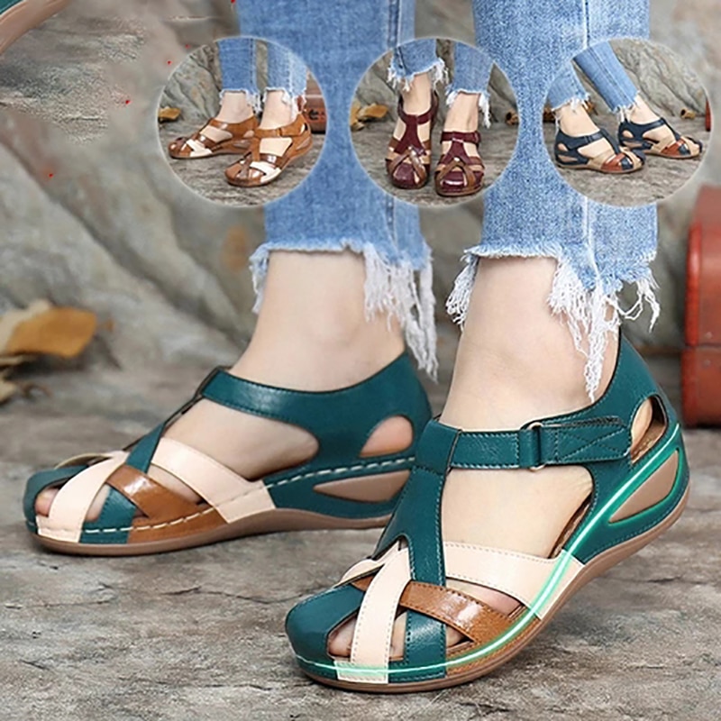 Fashion Women Sandals Waterproo Sli On Round Casual Comfortable
