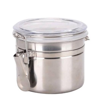 Oggi Clamp Canister, Stainless Steel W/Clear Acrylic Lid - 62OZ