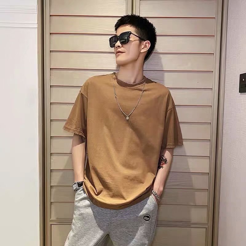 Ready Stock 】4 color Summer Korean Style waffle T-shirt round neck plain  stretch Breathable fashion loose casual short sleeve Tshirt for men |  Shopee Philippines