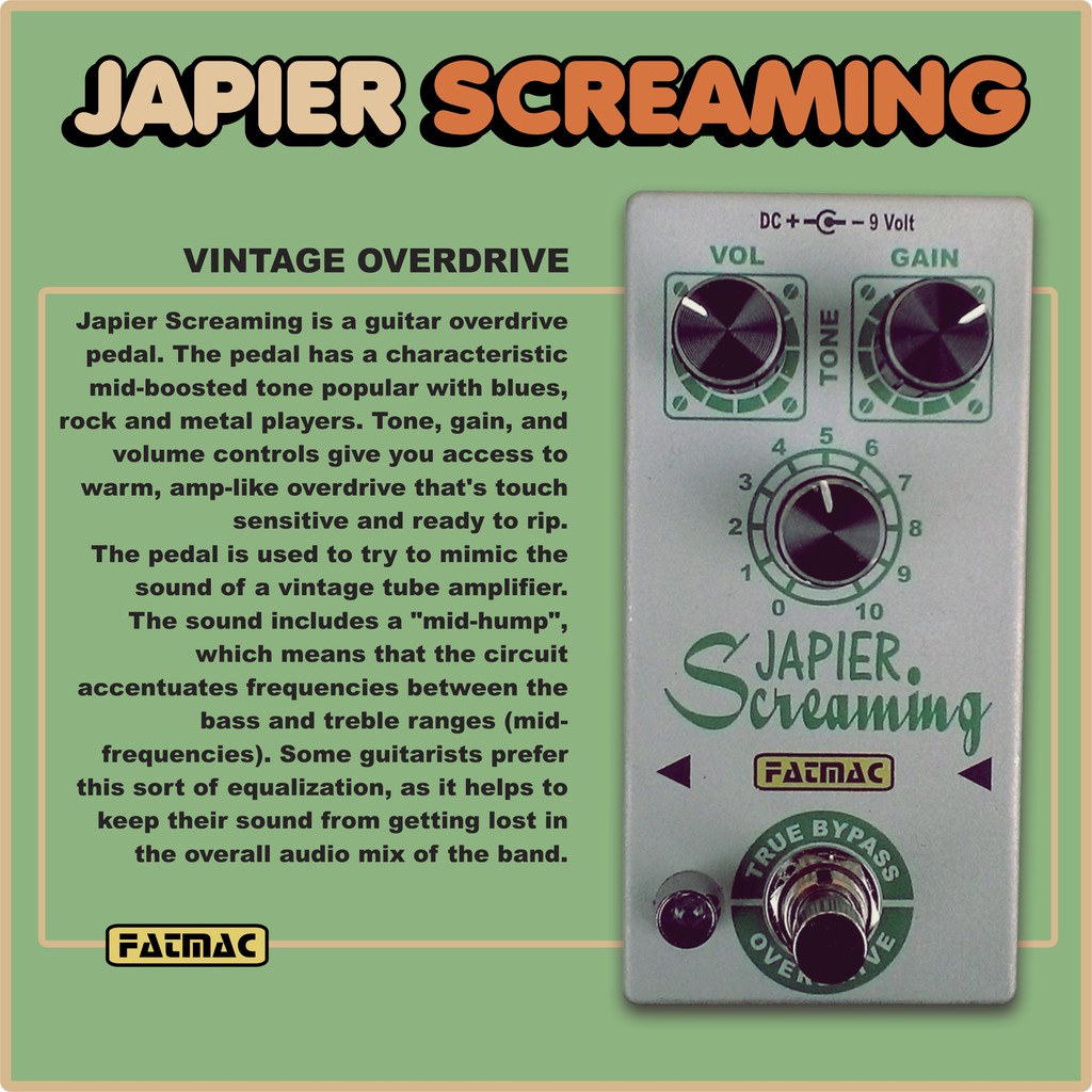 Fatmac Japier Screaming Guitar Effects (Overdrive) Based on Tube ...