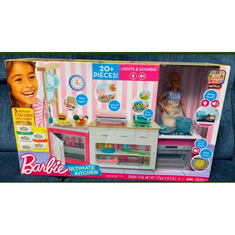 Barbie Ultimate Kitchen Playset - Doll & 20+ Accessories, Lights