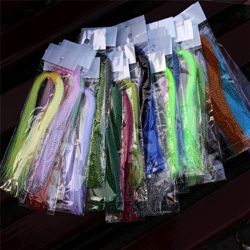 Artificial Bait Twisted Tinsel Fly Fishing Tying Crystal Flash Hook Shining