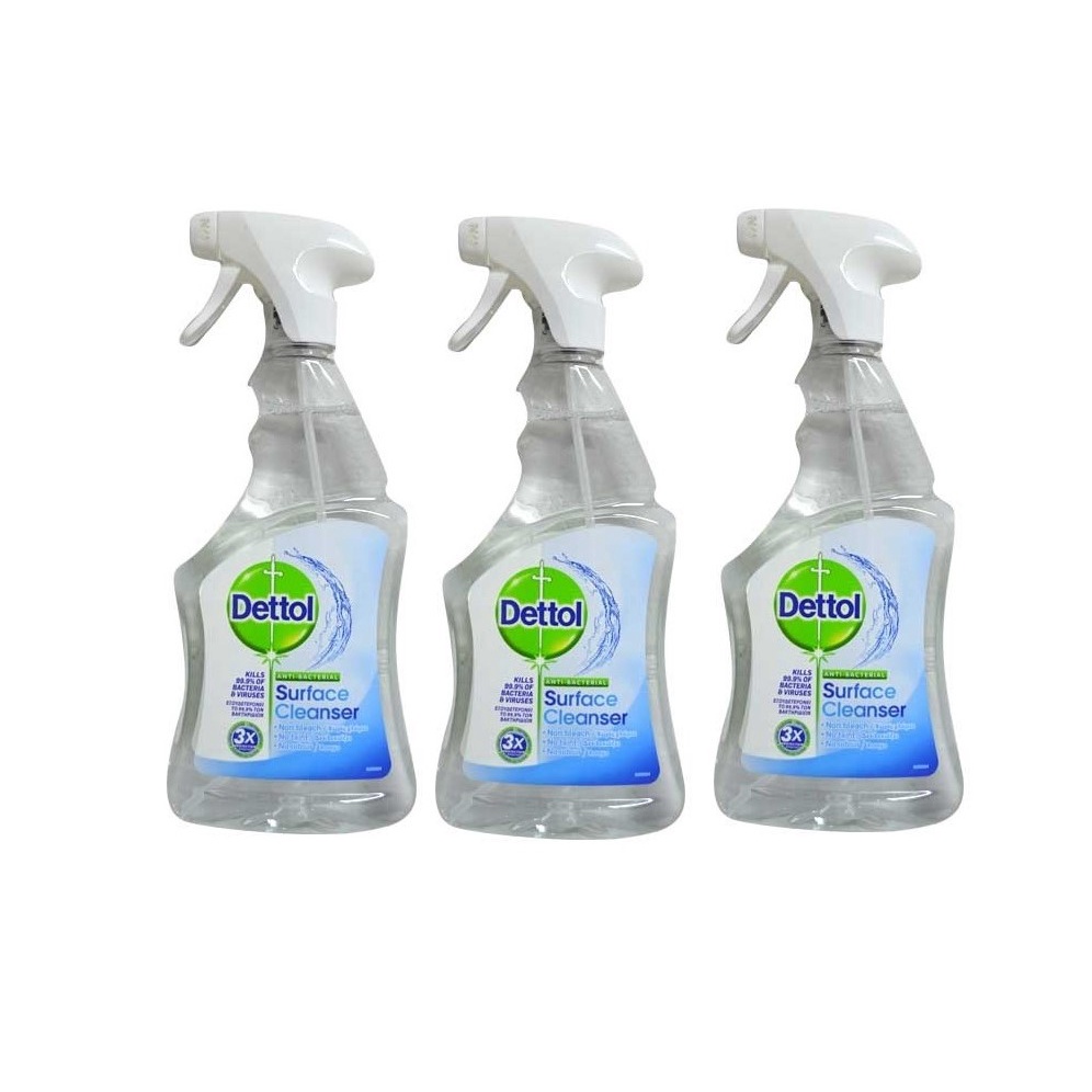 Dettol Antibacterial Surface Cleaner Spray (3 x 500mL ) Shopee